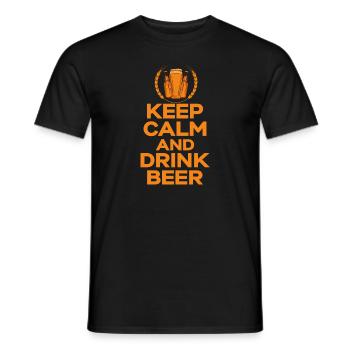 Keep Calm and Drink Beer Drink Beer - Men's T-Shirt - black - Front - AI Model Male 178 light (178cm)