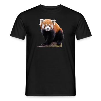 Sweet little red panda and cute cat bear - Men's T-Shirt - black - Front - AI Model Male 178 light (178cm)
