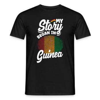 Guinea Guinea Guinea Flagge Meine Geschichte begann in - Männer T-Shirt - Schwarz - Vorne - AI Model Male 178 light (178cm)