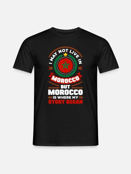 Maroc Maroc Maroc Drapeau Citation - T-shirt homme - noir