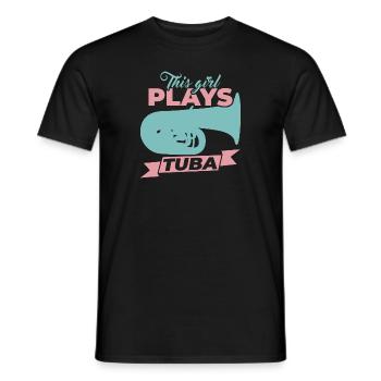 Cette fille joue du tuba - T-shirt homme - noir - Devant - AI Model Male 178 light (178cm)