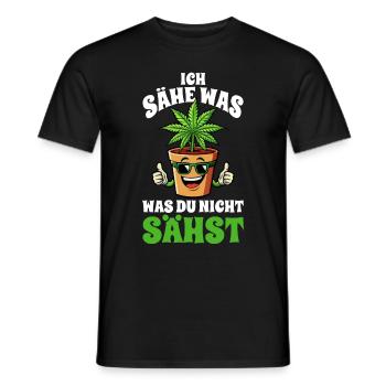 Cannabis, Ich sähe was was du nicht sähst, Hanf - Männer T-Shirt - Schwarz - Vorne - AI Model Male 178 light (178cm)