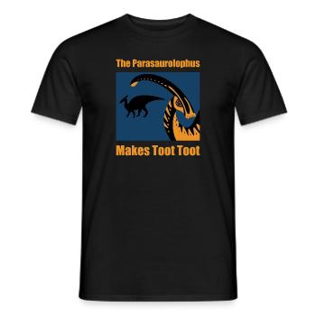 Dinosaur Parasaurolophus Dino Gift - Men's T-Shirt - black - Front - AI Model Male 178 light (178cm)