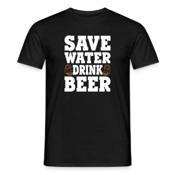 Économisez de l’eau Boire de la bière Bière Bière Dire Design - T-shirt homme - noir - Devant - AI Model Male 178 light (178cm)