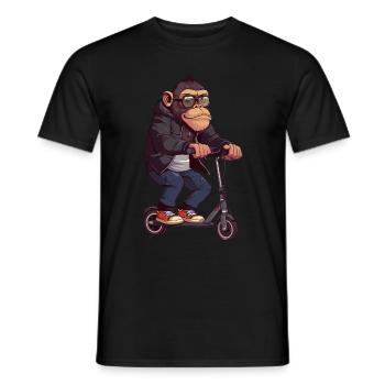 Monkey Scooter - Men's T-Shirt - black - Front - AI Model Male 178 light (178cm)