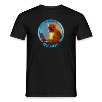 Code Monkey - IT - Programmer - Men's T-Shirt - black - Front - AI Model Male 178 light (178cm)