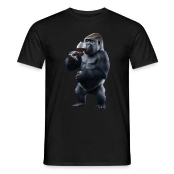 Gorilla Wein - Männer T-Shirt - Schwarz - Vorne - AI Model Male 178 light (178cm)