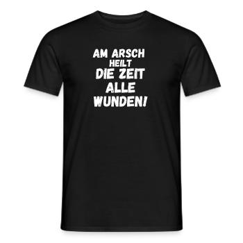 Die Zeit heilt alle Wunden - Männer T-Shirt - Schwarz - Vorne - AI Model Male 178 light (178cm)