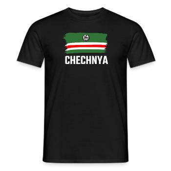 Chechnya Chechen Tschetschenien Tschetschene Flag - Men's T-Shirt - black - Front - AI Model Male 178 light (178cm)