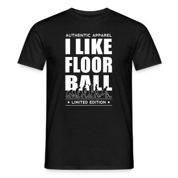 J’aime le floorball - T-shirt homme - noir - Devant - AI Model Male 178 light (178cm)