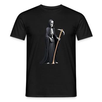 Sensenmann Sense Tod Halloween gruselig Skelett - Männer T-Shirt - Schwarz - Vorne - AI Model Male 178 light (178cm)