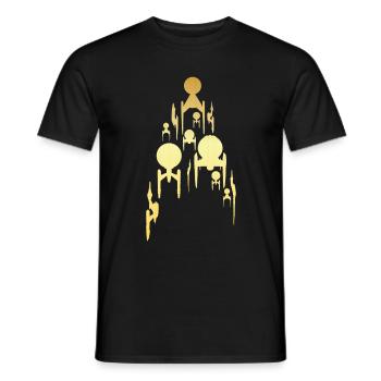 Star Trek Discovery Gold Raumschiff - Männer T-Shirt - Schwarz - Vorne - AI Model Male 178 light (178cm)