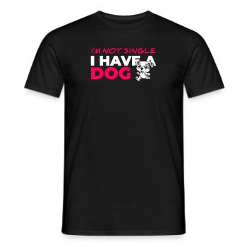 Am not Single I Have A Dog - Men's T-Shirt - black - Front - AI Model Male 178 light (178cm)