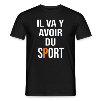 Il va y avoir du sport coach coaching - T-shirt homme - noir - Devant - AI Model Male 178 light (178cm)
