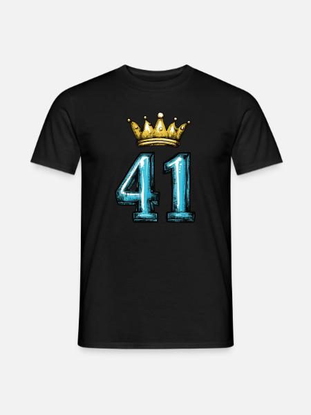 41 Zahl Krone - Männer T-Shirt - Schwarz