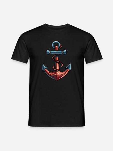 Anker Symbol Hafen - Männer T-Shirt - Schwarz