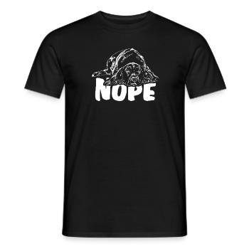 KLEINER MÜNSTERLÄNDER Nope Hundespruch Hunde - Männer T-Shirt - Schwarz - Vorne - AI Model Male 178 light (178cm)