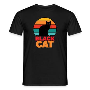 Chat noir -black cat - T-shirt homme - noir - Devant - AI Model Male 178 light (178cm)