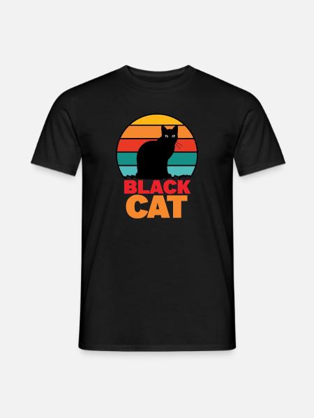 Black cat - Men's T-Shirt - black