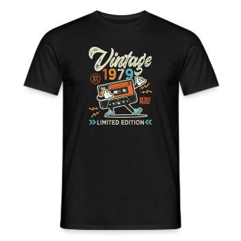 1979 Anniversaire retro music Chemise De 1979 - T-shirt homme - noir - Devant - AI Model Male 178 light (178cm)