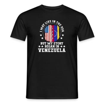 I May Live In The USA But My Story Began In - Männer T-Shirt - Schwarz - Vorne - AI Model Male 178 light (178cm)