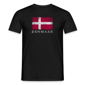 Danemark Drapeau danois Drapeau du Danemark - T-shirt homme - noir - Devant - AI Model Male 178 light (178cm)