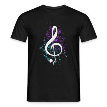 Clé de violon colorée Musiques musicales - T-shirt homme - noir - Devant - AI Model Male 178 light (178cm)