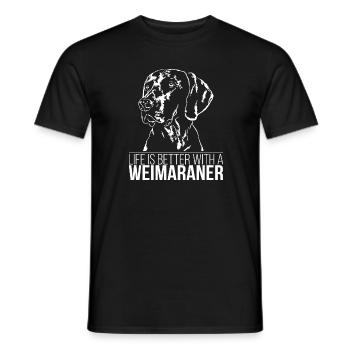 WEIMARANER life is better canine saying Wilsigns - Men's T-Shirt - black - Front - AI Model Male 178 light (178cm)