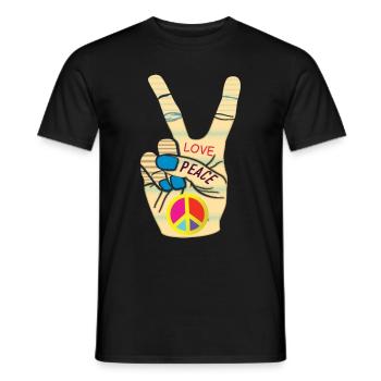 Peace Hand Love - Männer T-Shirt - Schwarz - Vorne - AI Model Male 178 light (178cm)