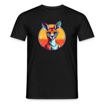 Kangaroo, marsupial, kangaroo, wallaby - Men's T-Shirt - black - Front - AI Model Male 178 light (178cm)