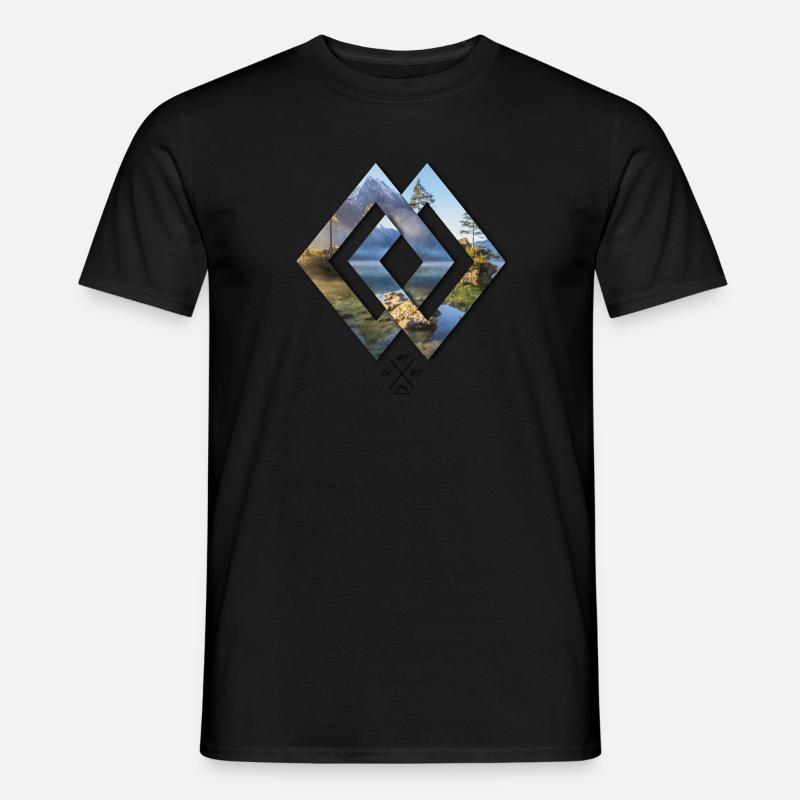 Raute Berchtesgaden Hintersee Inseln - Männer T-Shirt - Schwarz