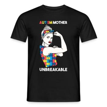 Autism Mother Unbreakable World Autism - Men's T-Shirt - black - Front - AI Model Male 178 light (178cm)