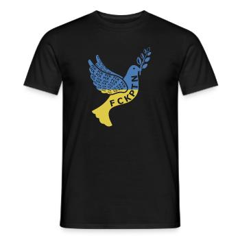 Ukraine fck poutine - Colombe de la Paix - T-shirt homme - noir - Devant - AI Model Male 178 light (178cm)