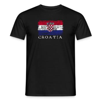 Croatia Croatian flag Croatian flag - Men's T-Shirt - black - Front - AI Model Male 178 light (178cm)