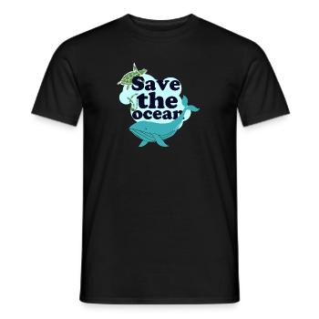 Rettet das Meer, Rettet den Ocean, Wal Schildkröte - Männer T-Shirt - Schwarz - Vorne - AI Model Male 178 light (178cm)