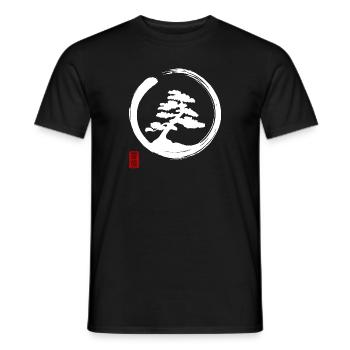 Bonsai circle Enso Zen Meditation Japan Art - Men's T-Shirt - black - Front - AI Model Male 178 light (178cm)