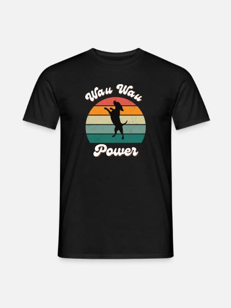 Wau Wau Power - Männer T-Shirt - Schwarz