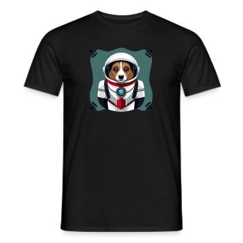 Chien dans l'espace - T-shirt homme - noir - Devant - AI Model Male 178 light (178cm)