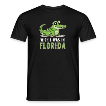 J’aimerais être dans le parc national des Everglades en Floride - T-shirt homme - noir - Devant - AI Model Male 178 light (178cm)
