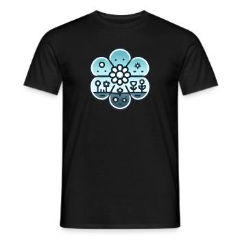 Blumenwiese blaugrün - Männer T-Shirt - Schwarz - Vorne - AI Model Male 178 light (178cm)