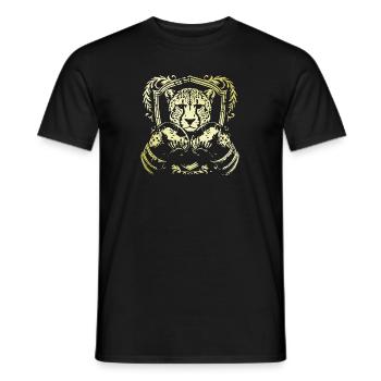Boxer guépard - T-shirt homme - noir - Devant - AI Model Male 178 light (178cm)