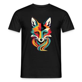 renard, graphique, forêt, nature, animaux de la forêt, animaux, faune - T-shirt homme - noir - Devant - AI Model Male 178 light (178cm)