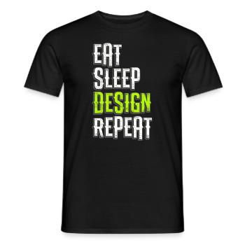 Eat Sleep Design Graphic Artist Artist Designer - Men's T-Shirt - black - Front - AI Model Male 178 light (178cm)