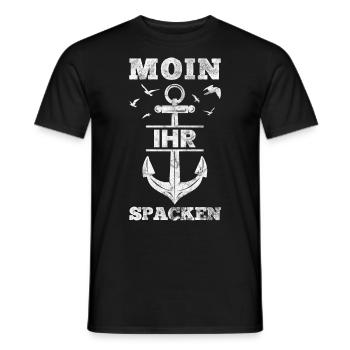 Moin Ihr Spacken - Männer T-Shirt - Schwarz - Vorne - AI Model Male 178 light (178cm)
