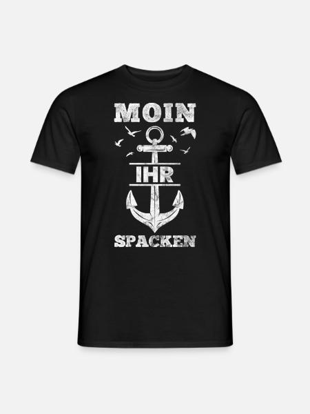 Moin Ihr Spacken - Männer T-Shirt - Schwarz