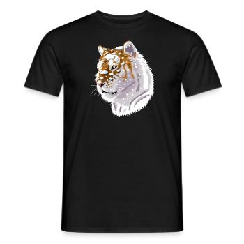 Siberian snowy tiger - Men's T-Shirt - black - Front - AI Model Male 178 light (178cm)