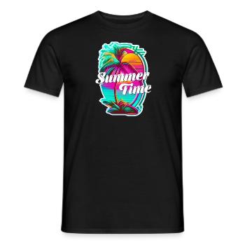 Summer Time - Beach and Summer - Men's T-Shirt - black - Front - AI Model Male 178 light (178cm)