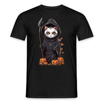 Cute Halloween Cat Druid Costume Design - Men's T-Shirt - black - Front - AI Model Male 178 light (178cm)