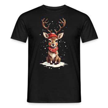 Magisches Rentier Weihnachten aus dem Norden - Männer T-Shirt - Schwarz - Vorne - AI Model Male 178 light (178cm)
