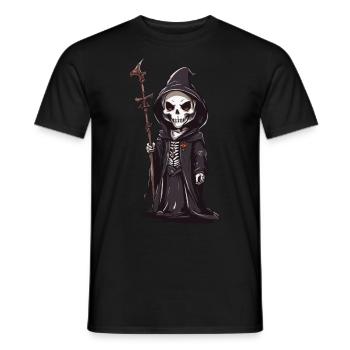 Magicien squelette mignon Magie d’Halloween - T-shirt homme - noir - Devant - AI Model Male 178 light (178cm)
